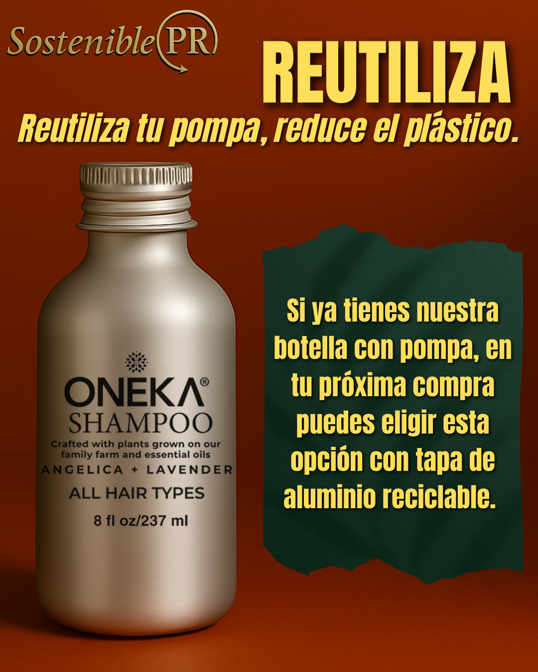 Oneka Angelica & Lavender Shampoo (8oz Recycable Bottle)