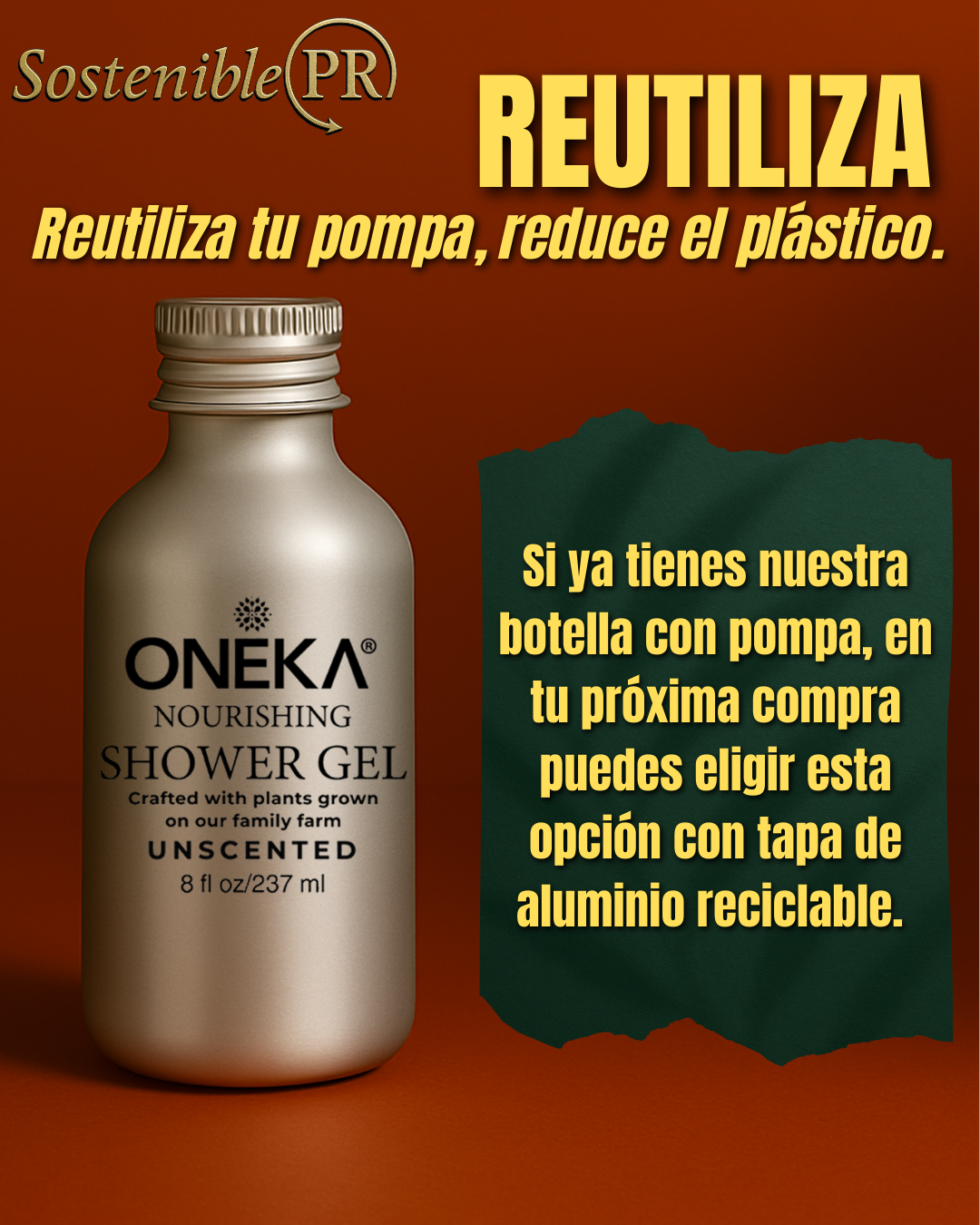 Oneka Body Wash/Hand Wash Unscented (8oz Recyclable Bottle)