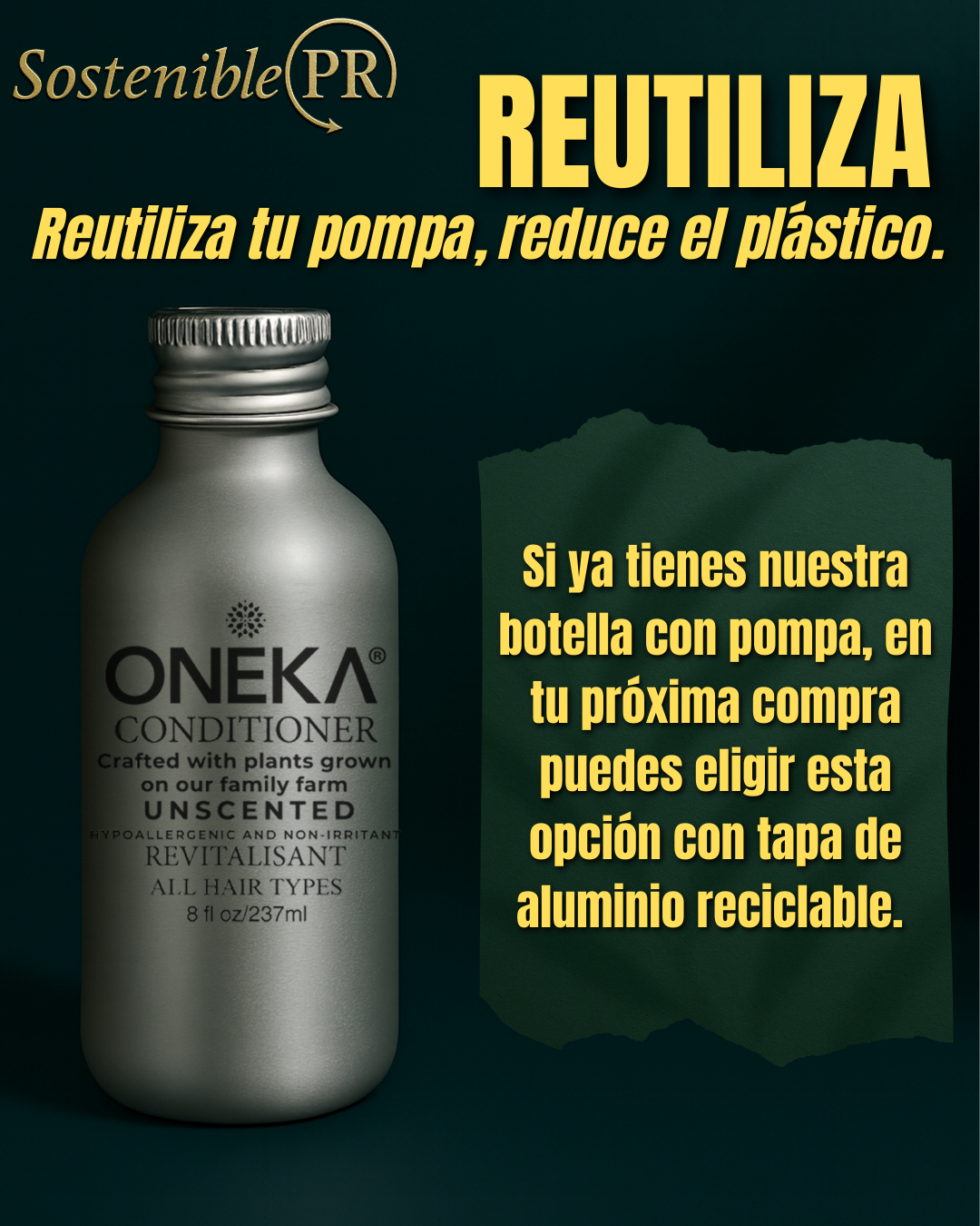 Oneka Conditioner Unscented (8oz Recyclable Bottle)