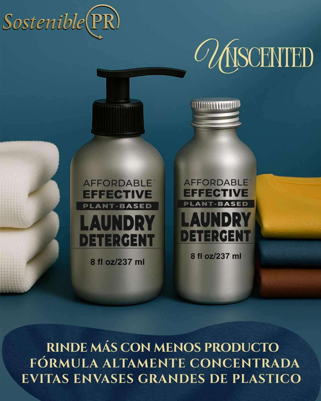 Detergente para ropa de origen vegetal económico y eficaz (32 cargas)