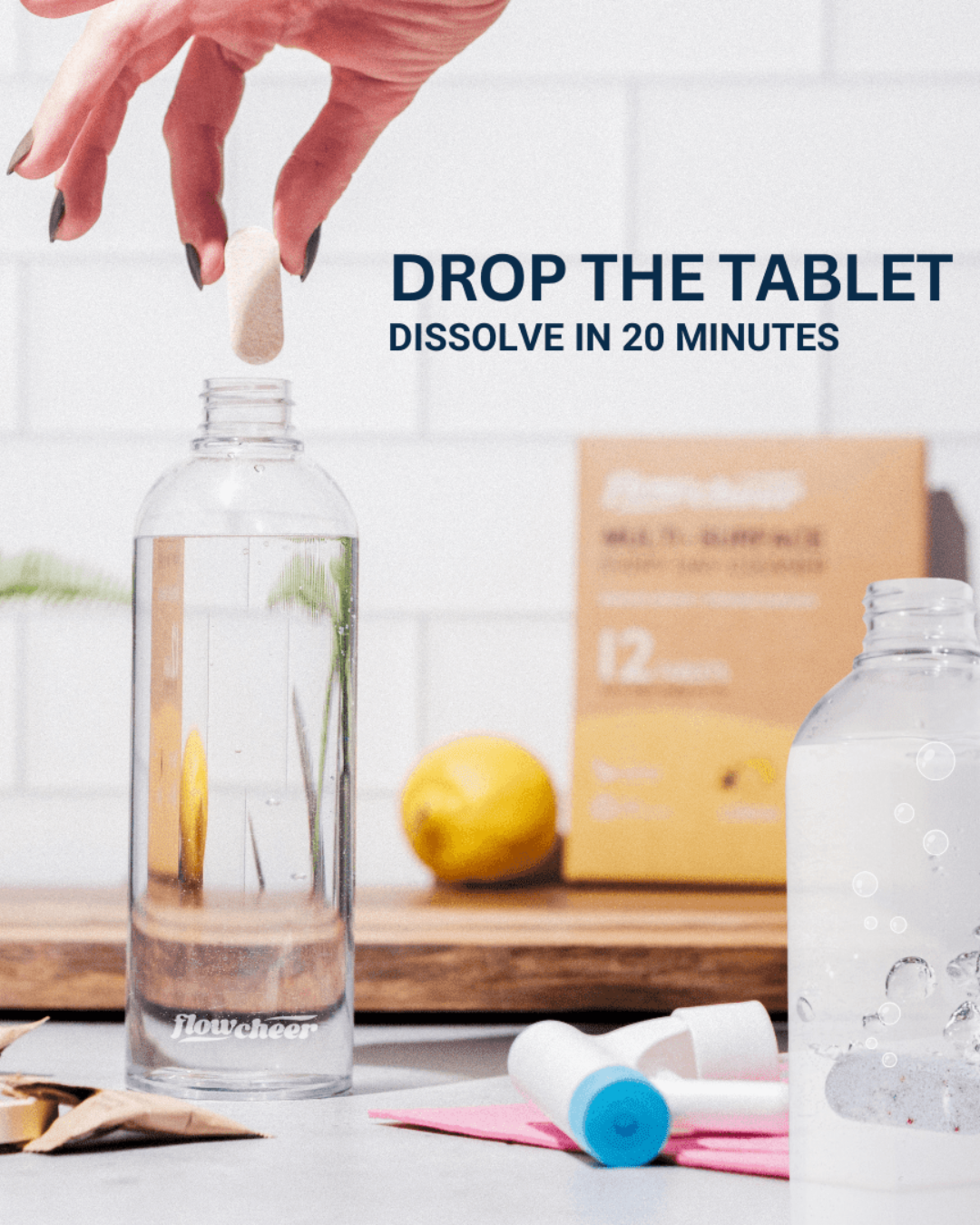 Tableta Limpiadora Multisuperficie – Flowcheer (16oz) (PACK 3)