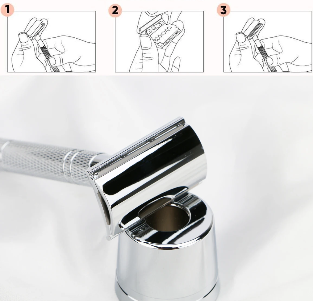 Afeitadora Clásica de Doble Filo Color Metalico - Double Edge Safety Razor