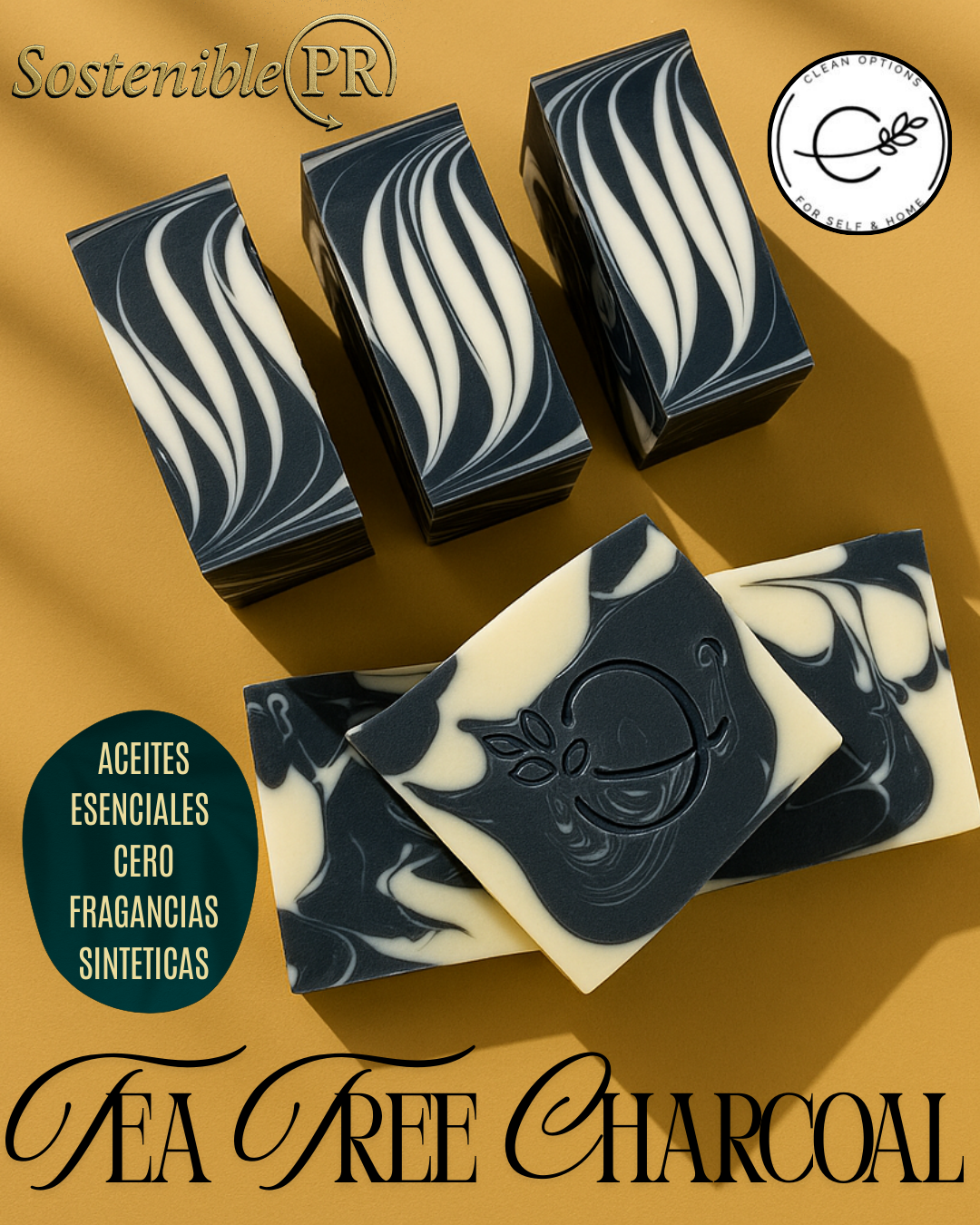Jabón en Barra - Árbol de Té y Carbón Activado/Teat Tree Charcoal (4.5/5oz)