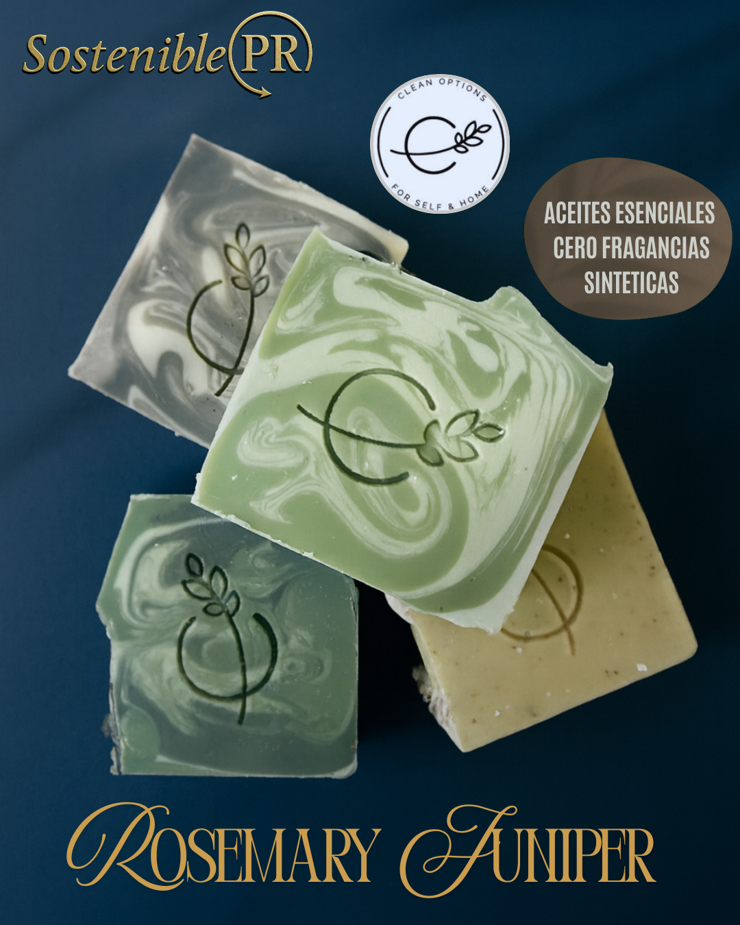 Jabón en Barra – Romero y Enebro (Rosemary Juniper) (4.5/5oz)