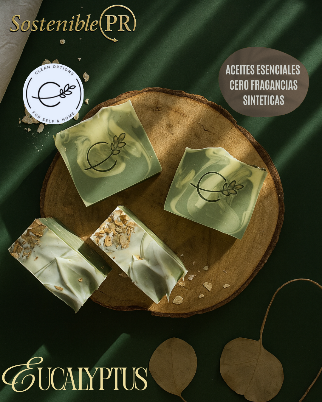 Jabón en Barra -Eucalyptus Soap Bar  – Eucalipto (4.5/5.oz)