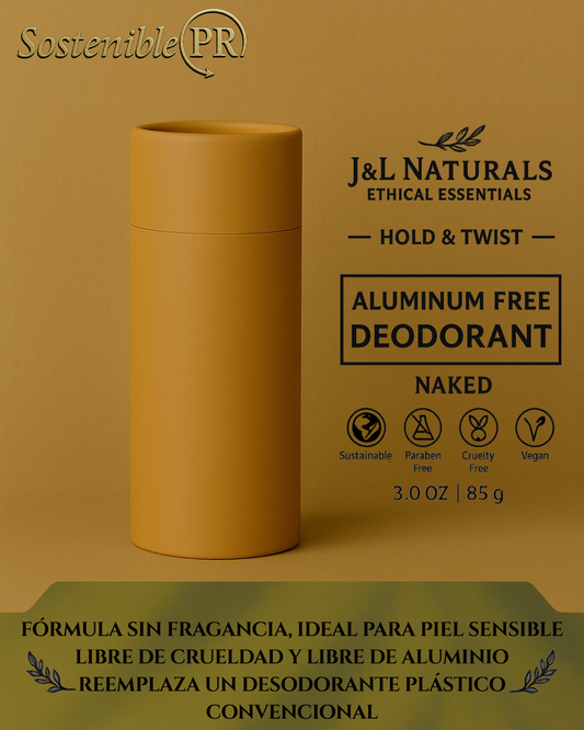 Desodorante Natural Extra Protección Sin Aluminio – Naked – J&L Naturals (3oz)