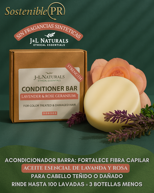 Acondicionador Barra – Lavender & Rose Geranium (Strength – Cabello Teñido o Dañado)