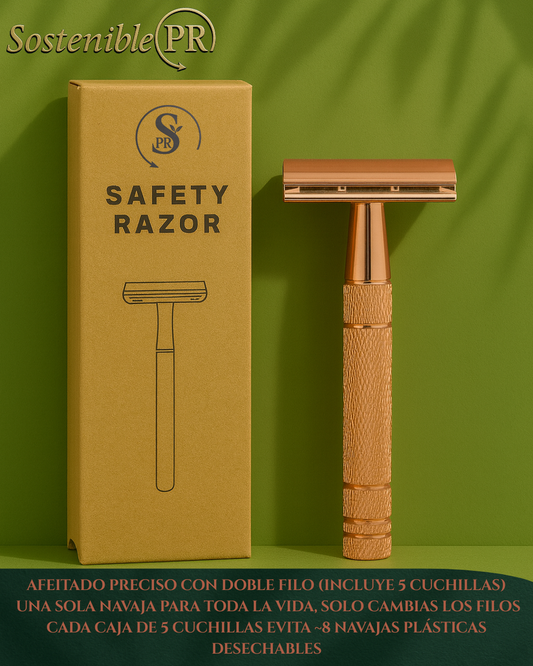 Double Edge Safety Razor/Metallic Rose – Afeitadora Clásica de Doble Filo