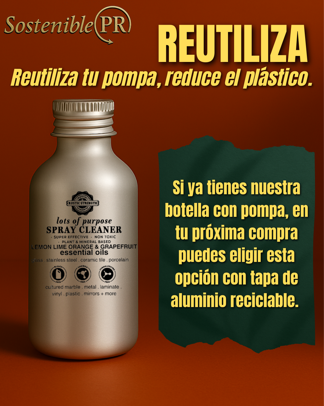 Spray Multiusos Rustic Strength – Lemon, Lime, Orange and Grapefruit (8oz)